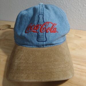 Vintage Coca-Cola Logo Denim Suede Brim Hat